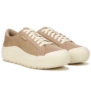 Dr. Scholls Womens Time Off Lace Up Round Toe Sneaker Taupe Size 7.5M